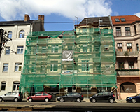 Fassadenarbeiten am Westring in Magdeburg